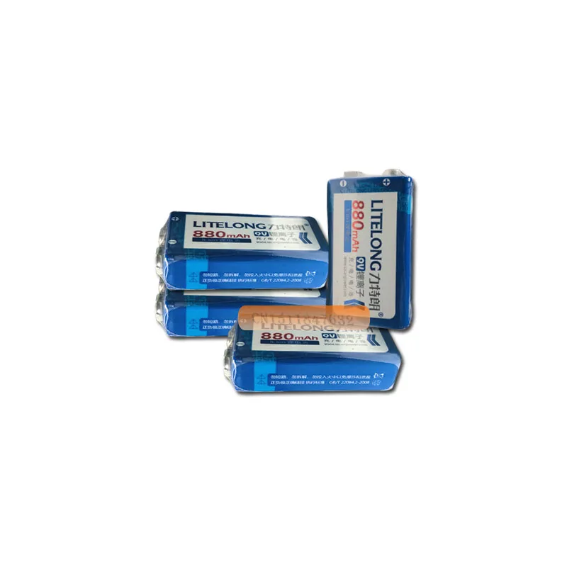 6 литий ионных аккумуляторов 9 в 880 мАч + 1 умное зарядное устройство с