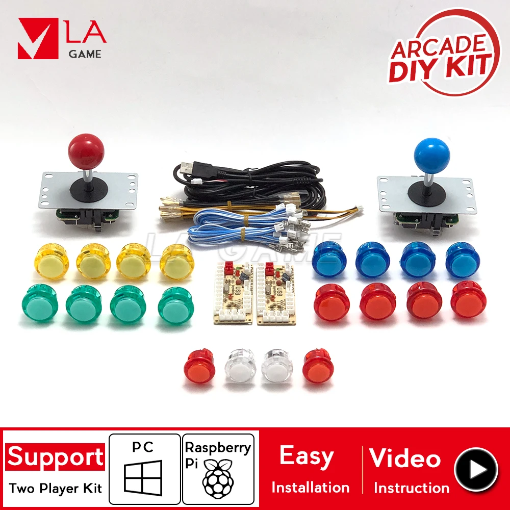 USB кодировщик для ПК Rasberry Pi аркадный шкаф комплект самостоятельной сборки кнопки