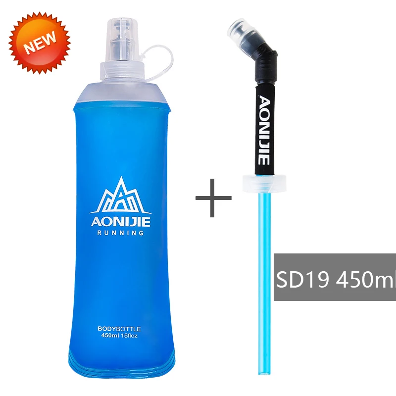 SD19 450ml AONIJIE гидратационная упаковка мягкая колба Складная складная бутылка для воды 250 мл 500 мл ТПУ бесплатно для бега поясная сумка жилет SD09 SD10 - Цвет: SD19 450ml