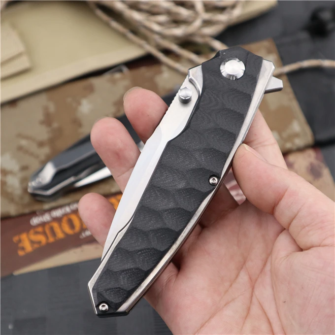 Складной Нож С флиппером Ручка G10 карманный нож из стали 9CR18MOV с шарикоподшипником