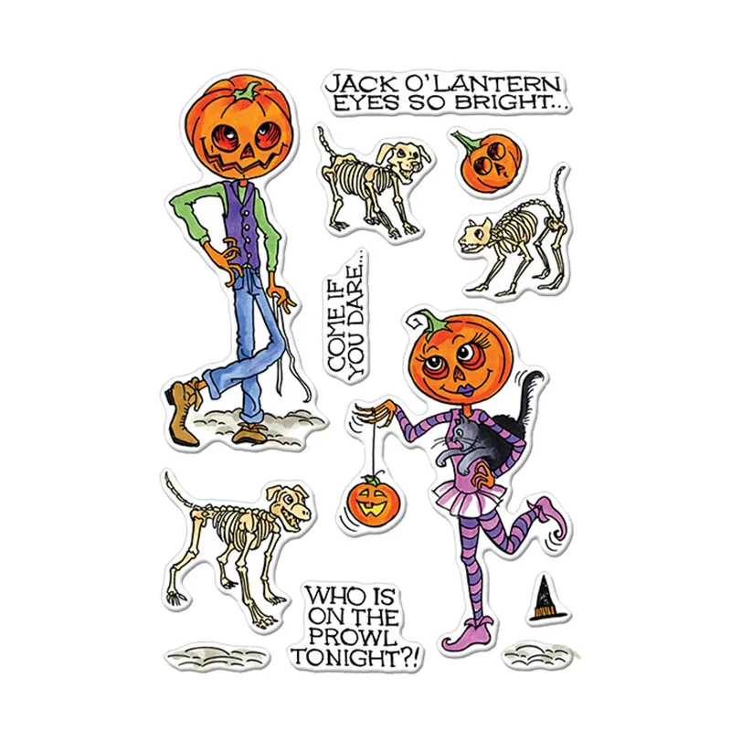 

Clear Stamps Mr.& Ms.Pumpkin Halloween Transparent Stamp for DIY scrapbooking Album Crafts Cards Decoration New 2019