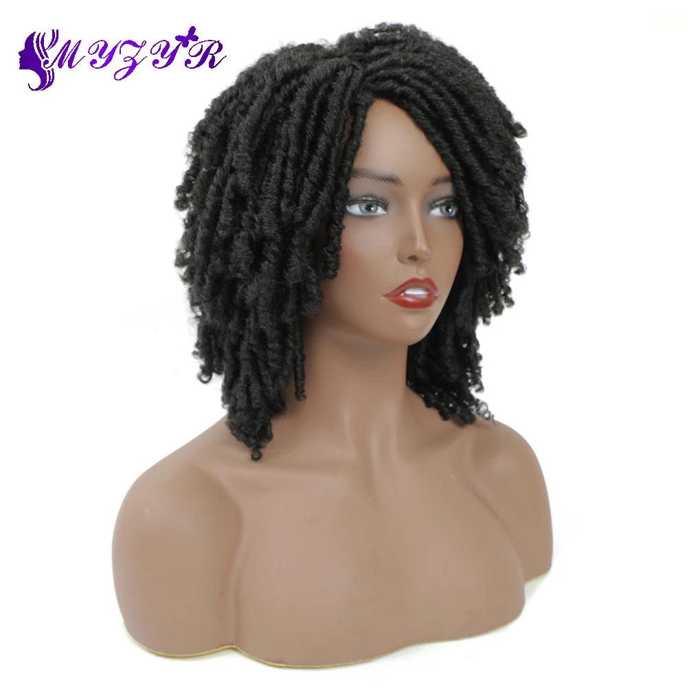 

Dreadlock Crochet Twist Hair Wigs Soft Short Bouncy Curly Synthetic Wigs For Black Women Synthetic Crochet Soul Locs Braid Wigs