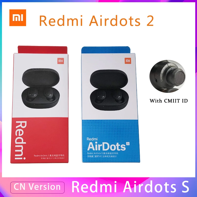 6 шт./лот китайская версия xiaomi airdots 2 Redmi Airdots s Наушники вкладыши TWS Беспроводные
