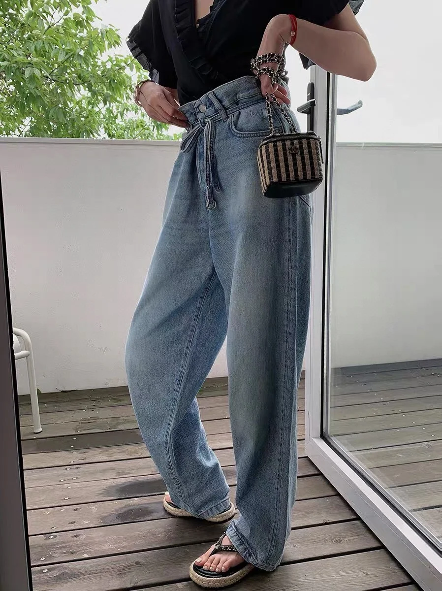 

High 2021FW Autumn Quality Women Straight Jeans Female Luxury Casual Denim Trouse Pants For Ladies Gdnz 7.17