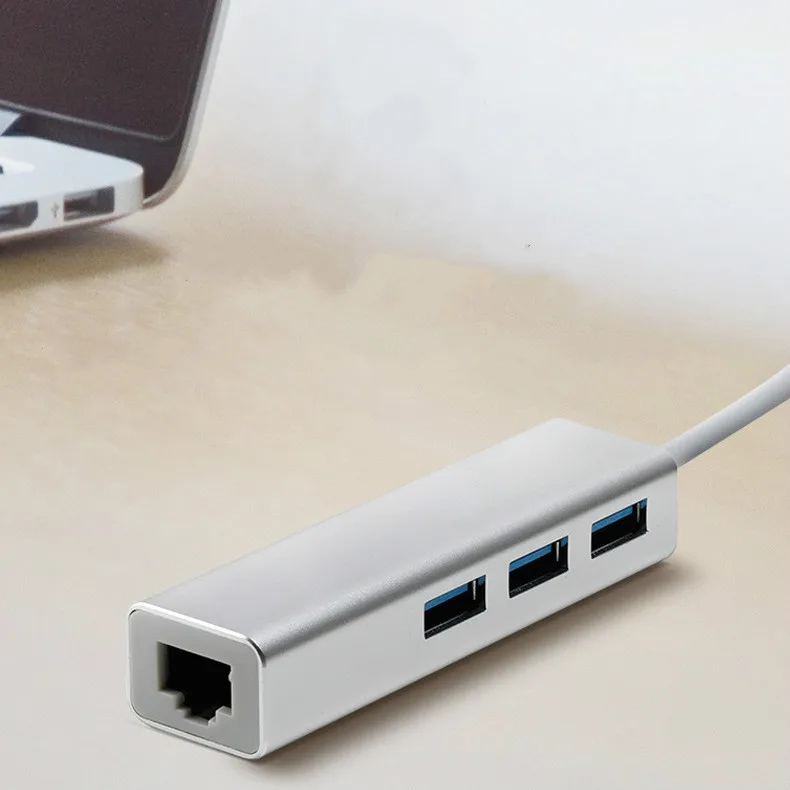 USB Ethernet с 3 портами 2 0 дюйма RJ45 сетевая карта к Ethernet-адаптеру для Mac iOS Android ПК RTL8152