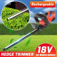 1400rpm 13000mah electric hedge trimmer cordless double sided bush shrub cutter clipper garden tool for makita 18v battery