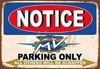 notice mv agusta motorcycles parking only metal tin sign poster wall plaque