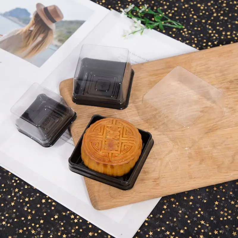 

50pcs 63/100g Square Moon Cake Trays Mooncake Package Box Container Holder Mid-autumn Festival Gift