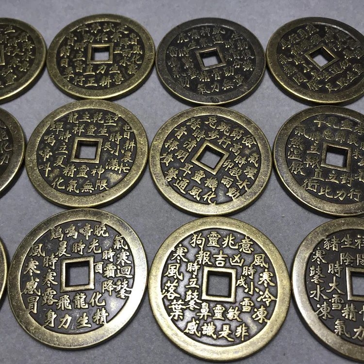 

LAOJUNLU Imitation Antique Pure Copper Twelve Emperors Copper Coins Feng Shui Tian Ming Tian Cong Qian