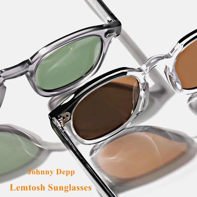 

Johnny Depp LEMTOSH Sunglasses Men Polarized Vintage Round Imported Acetate Sun Glasses Women Prescription Eyewear Oculos