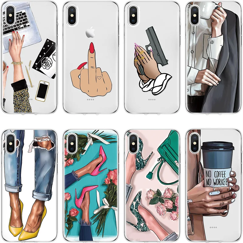 Чехол на высоком каблуке для iPhone X, чехол для iPhone 11 Pro MAX XR XS Max XS 6 5 7 Plus 8, мягкий чехол из ТПУ