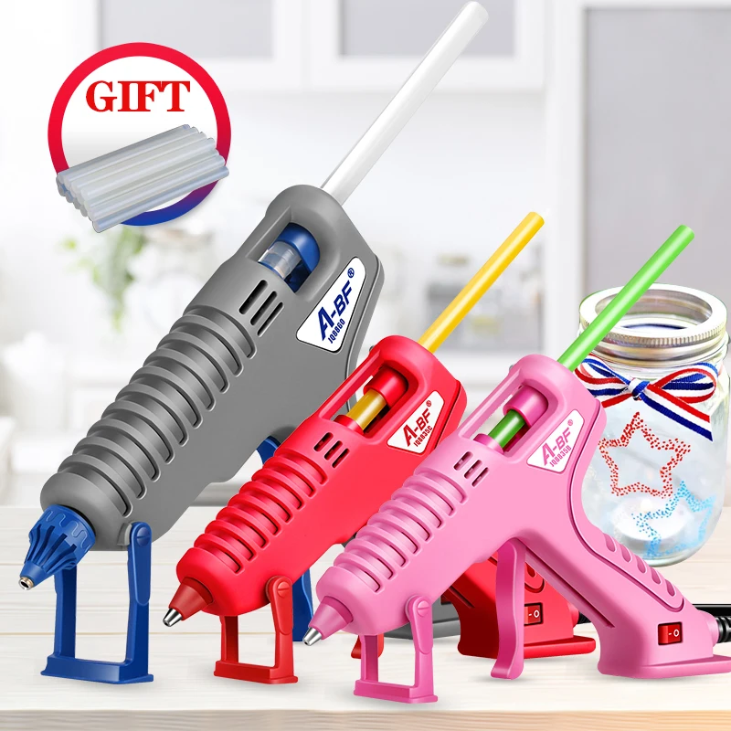 A-BF Hot Melt Glue Gun Silicone Pistol 7mm/11mm Industrial Grade Household DIY Hand Tool Power 60W Repair Heat 100V-240V | Инструменты