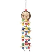 wood colorful parrot toys chew toy pet bird toys hanging swing cage toys for parrots pet bird abux