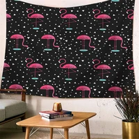 summer home wall decoration polyester tapestry wall hanging plant flamingo beach towel blanket background cloth cushion