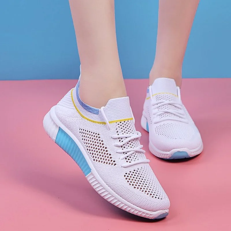

Женские кроссовки с вулканизированной подошвой, сетчатые дышащие кроссовки на платформе, повседневная спортивная обувь для улицы, весна-ос...