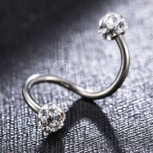 S-shaped Fashion Simple Women Ladies Stud Earring Stainless Steel Twist Ear Helix Cartilage Body Piercing Earring Jewelry