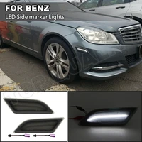 2pcs 5w smoked clear lens leftright car led side marker light lamp white for benz w204 2012 2013 2014 error free led lamp