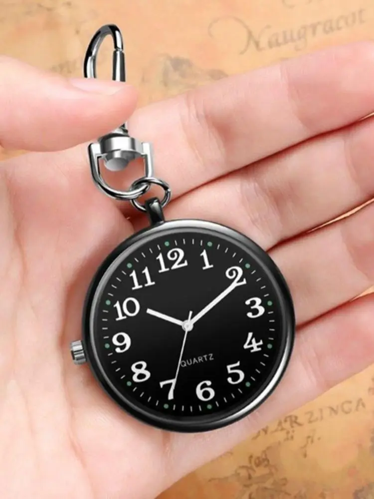 Hot Sell Fashion Unisex Round Dial Quartz Analog Nurse Medical Keychain Pocket Watch Nurse Keychain Pocket Watch Man Women Gifts