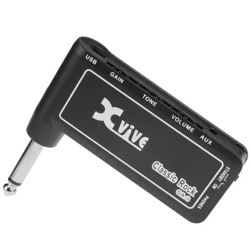 xvive ga 3 classic rock mini tragbare wiederaufladbare elektrische gitarre stecker kopfhörer verstärker free global shipping
