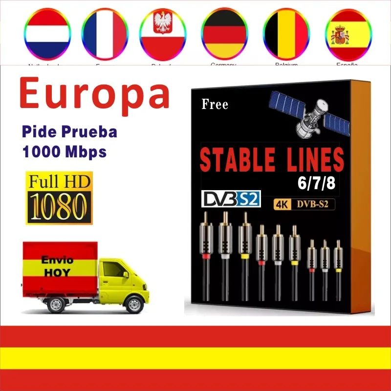 

LIEVE 12m lineas para eurpoe espanha 2021 NEW estável para satélite receptor suporte OSCAM DVB-S2 nova v7 v8 v9s
