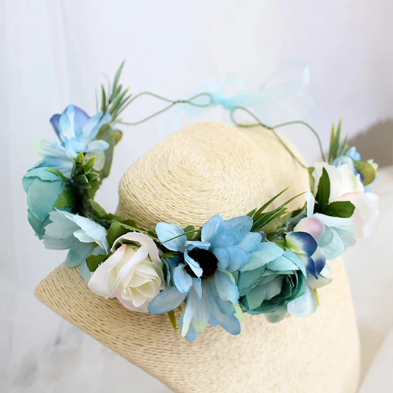 Handmade Wreath Banquet Catwalk Photography Party Headwear European And American Retro Hair Band | Ties