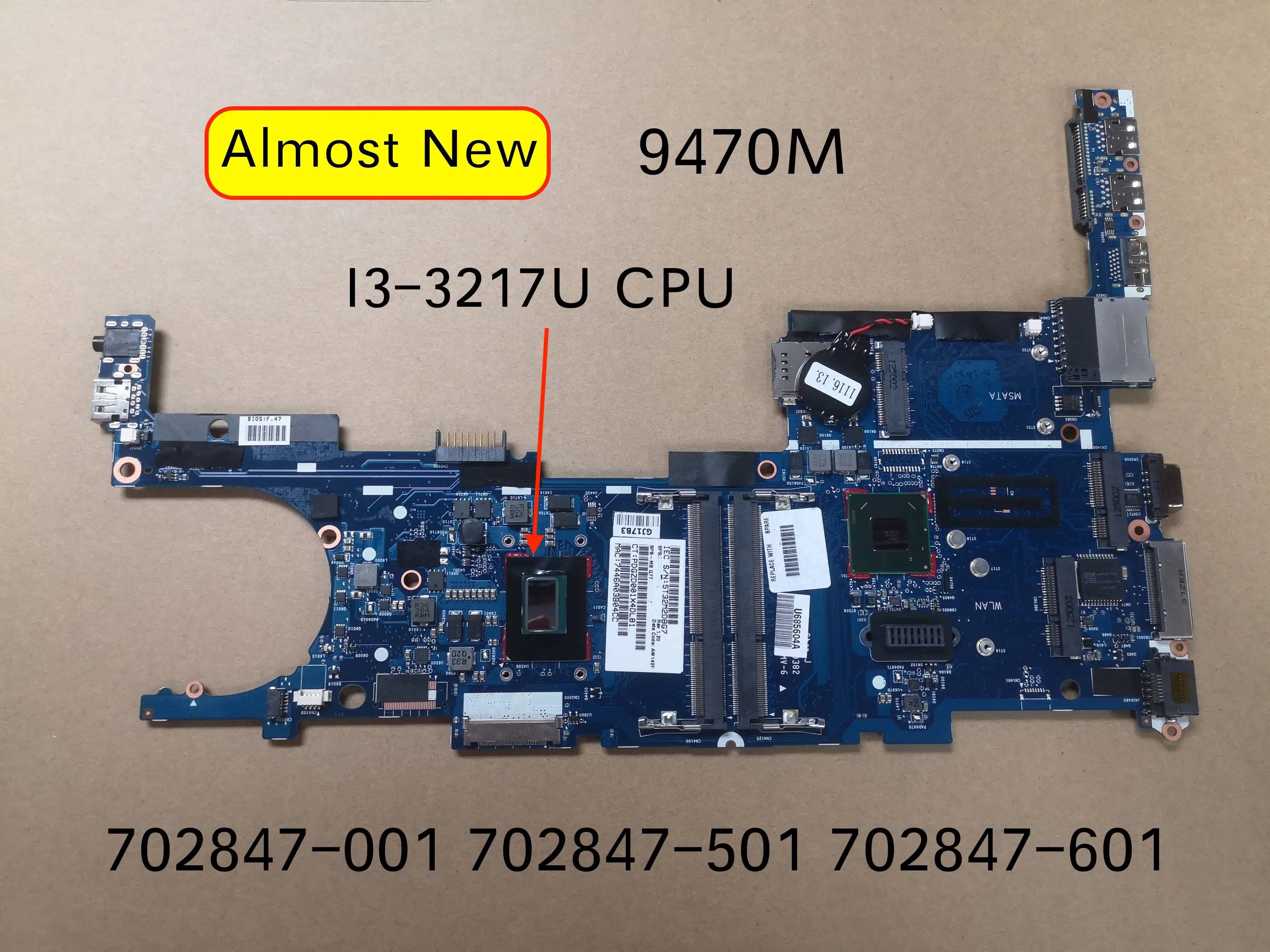 702847-001 702847-501 702847-601 для материнской платы ноутбука hp Elitebook 9470M i3-3217U 6050A2514101 |