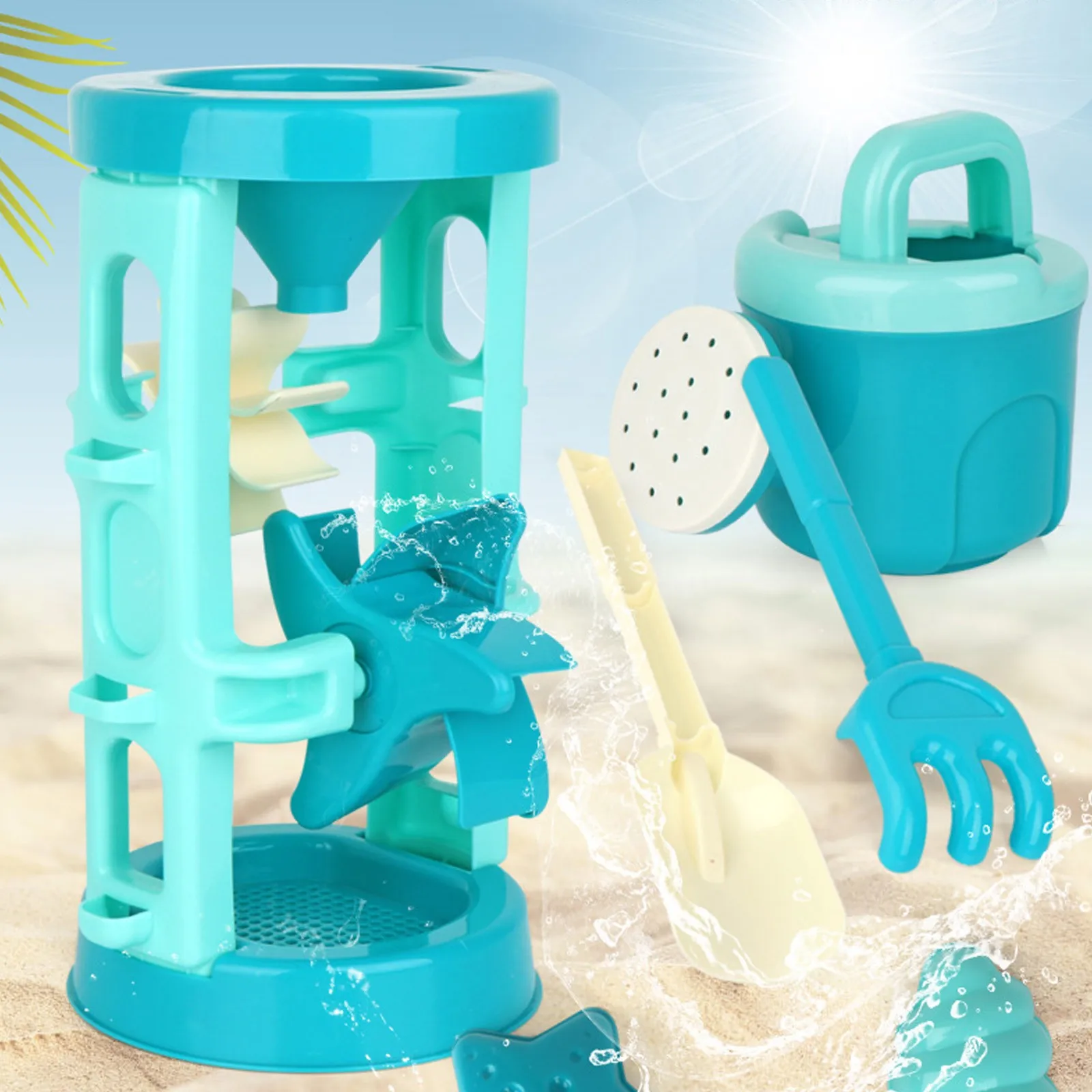 

Beach Toy Sand Set Sand Play Sandpit Toy Summer Outdoor Toy for Boys and Girls Sandglass Shovel Tool Sand Bucket Toy
