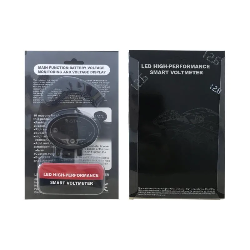 

9-24V Mini Electronic Intelligent Waterproof Voltage Setting Digital Motorcycle LED Voltmeter