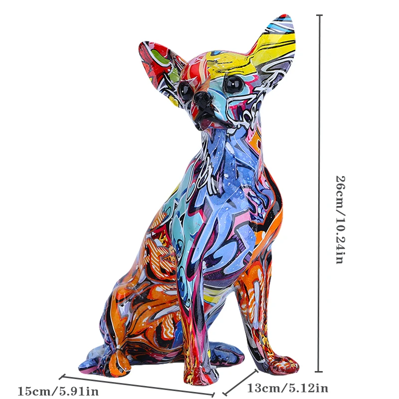 

Homhi Painted Dog Resin Crafts Home Decor Adornos Para Casa Simplicity Creativity Desk Accessories Living Room Garden Chihuahua
