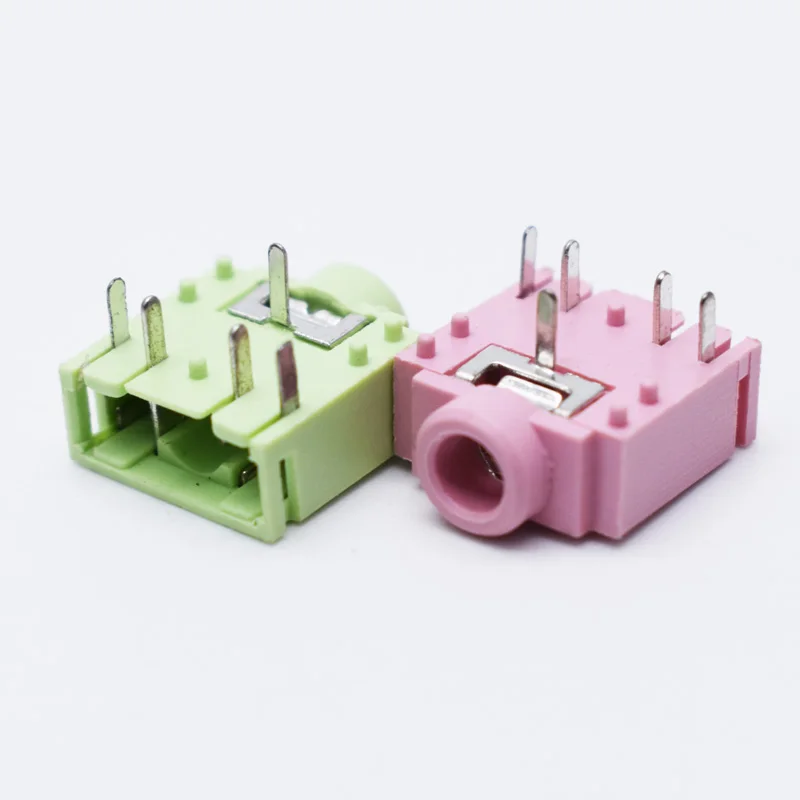 

10 шт. PJ307 3,5 мм разъем для наушников PJ-307C 3F07 5p Аудио разъем зеленый розовый