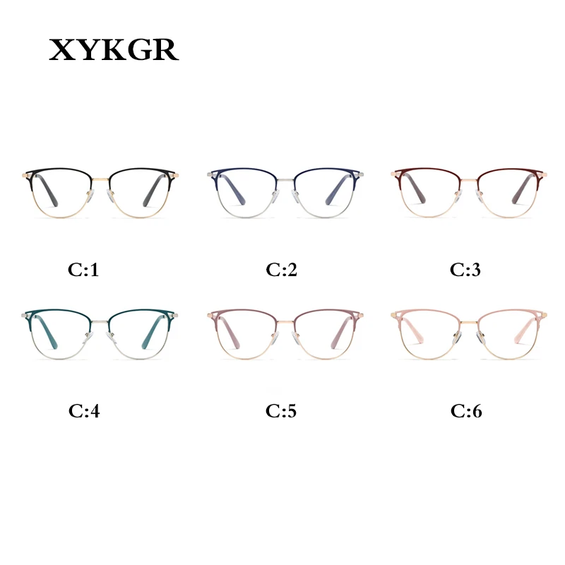 XYKGR новый тренд кошачий глаз металлическая оправа для очков девушек Ретро стиль