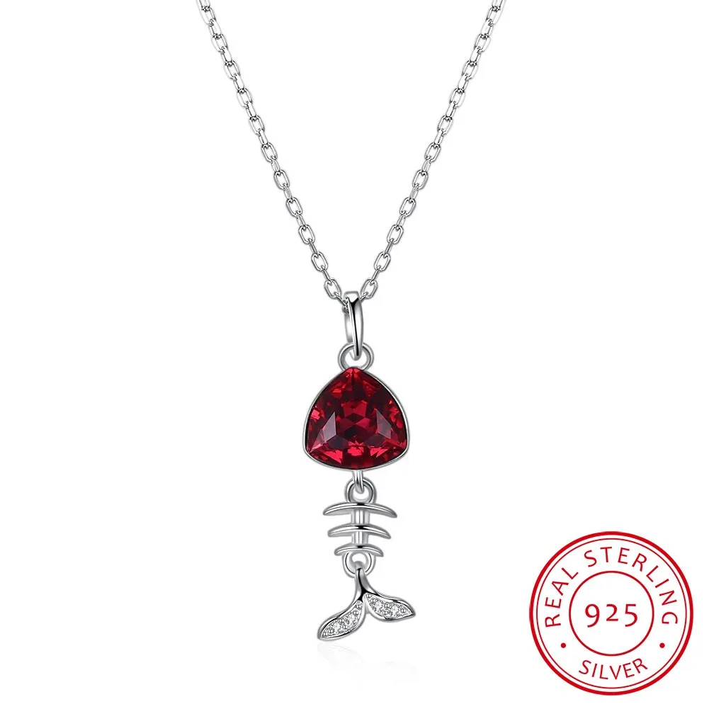 

Женские ожерелья LEKANI, австрийские стразы с кристаллами, Изящные Ювелирные украшения, Элегантная Модная красная Рыбка, бижутерия для женщин