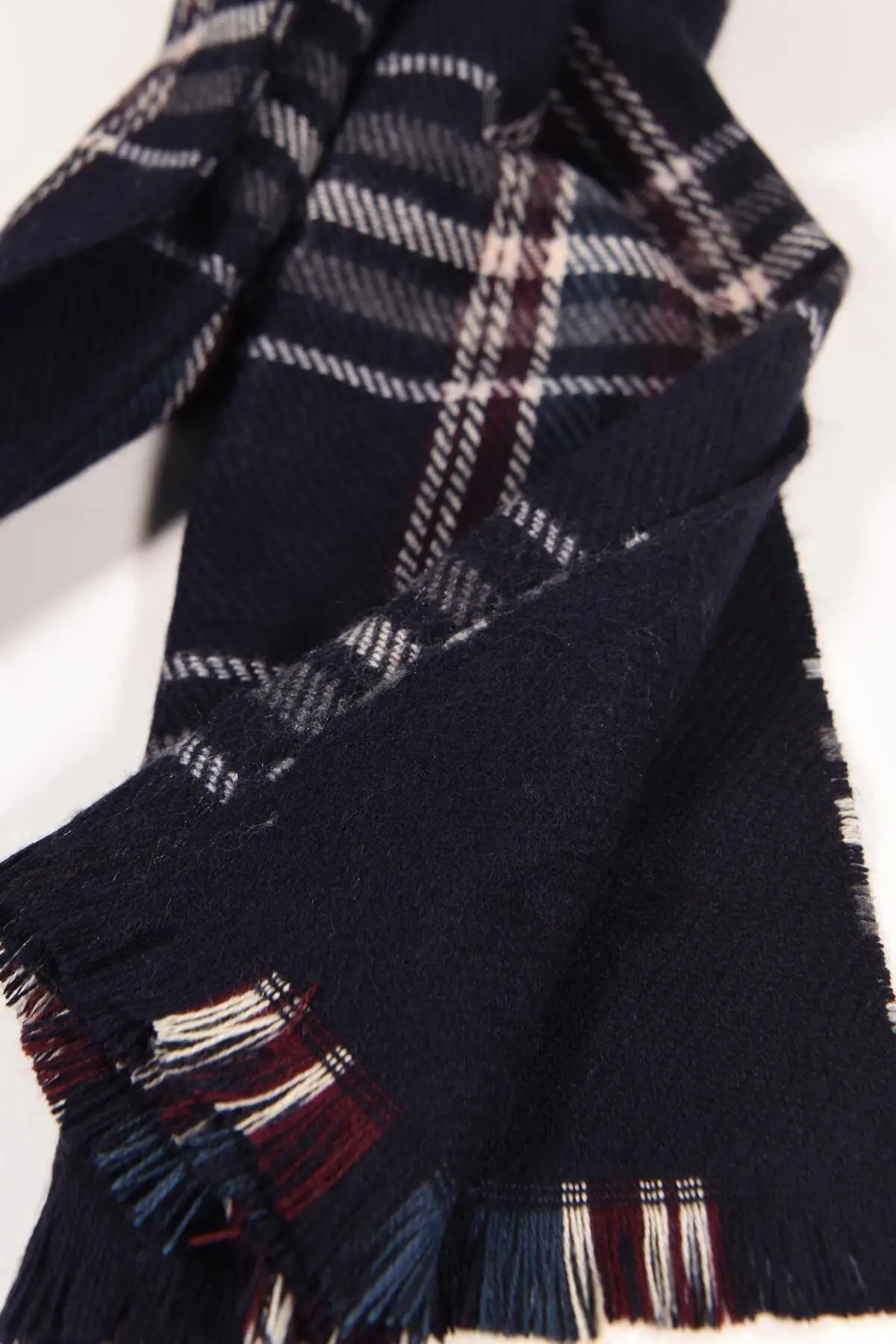 

2021 Fashion Shawl Women Navy Blue - Claret Red Plaid Wide Shawl