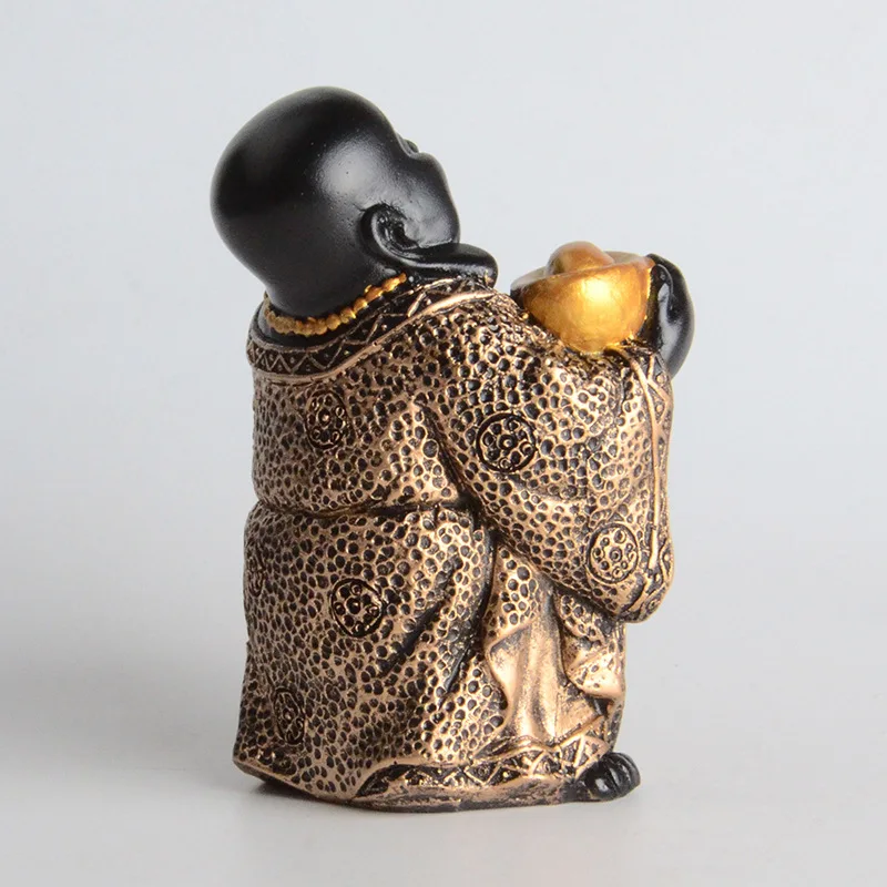 Китайский стиль деньги Будда декоративная статуя из смолы для украшения дома