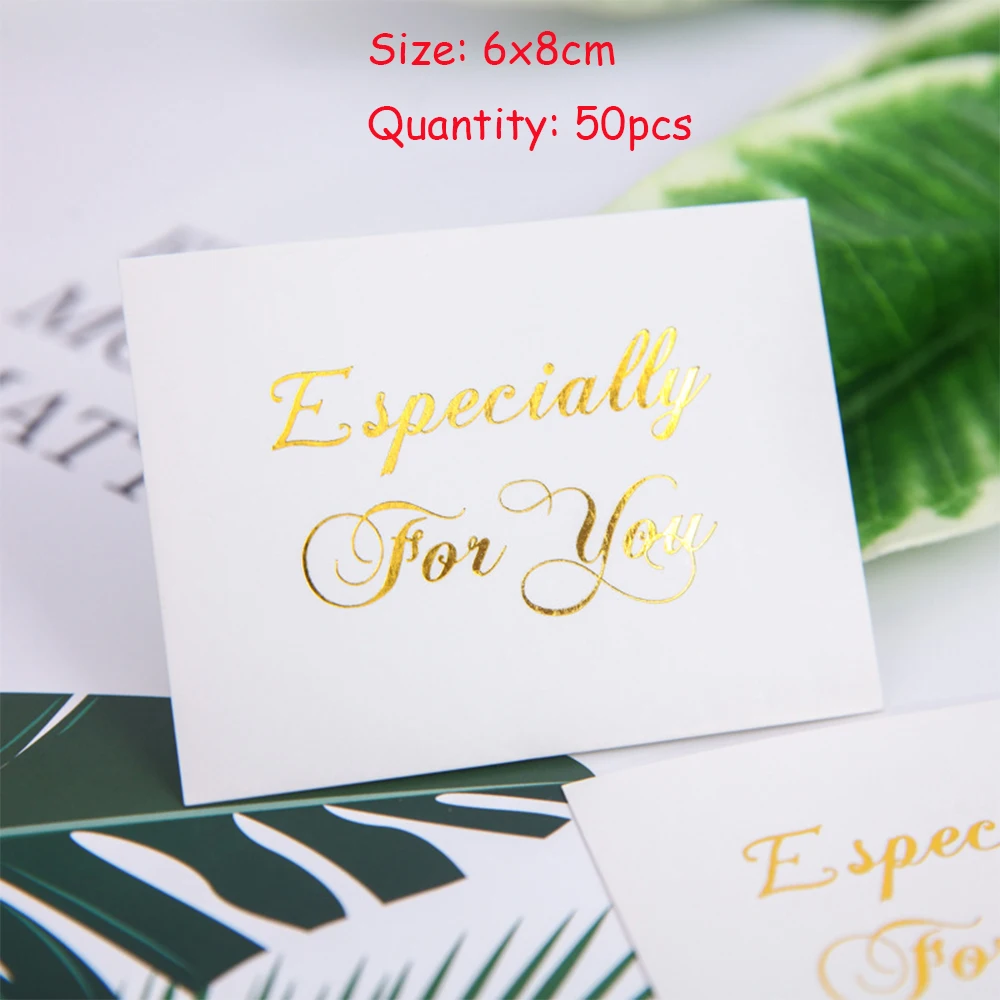 50 шт. мини золотые рельефные открытки &quotспасибо&quot &quotДень Святого Валентина&quot