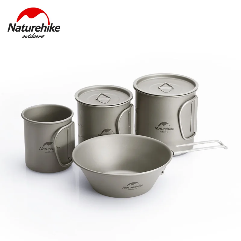 Naturehike Titanium Cup Ultralight Folding Cooking Set Bowl Coffee Water Camping Cookware Outdoor Kitchen Mug | Спорт и развлечения