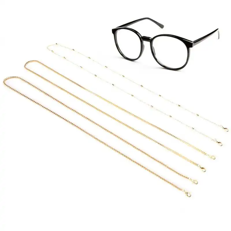 3 предмета в комплекте Золотой сплав ожерелье цепочка очки декоративная