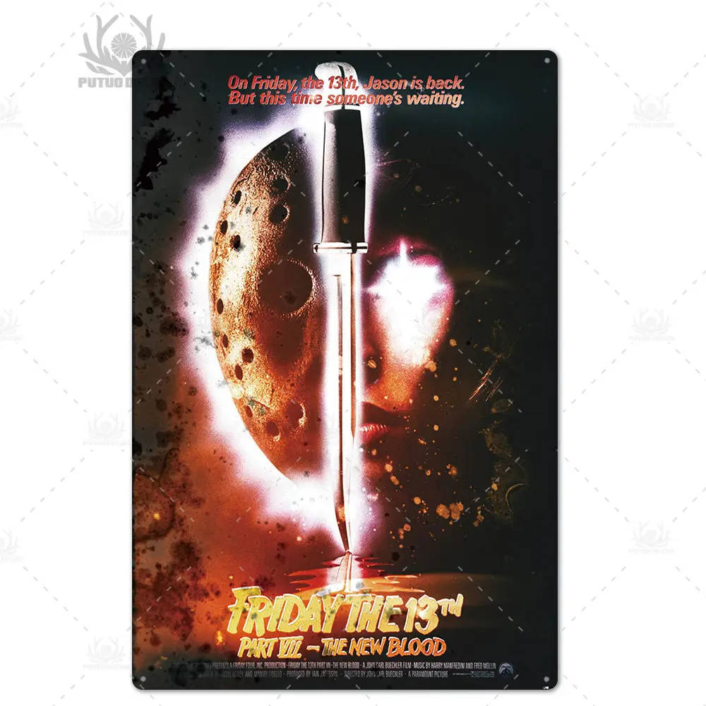 TH4188 Фильм ужасов металлический плакат доска Металл Винтаж фильм триллер металлический оловянный знак Настенный декор для бара паба клуба человек пещера - Цвет: TH4188