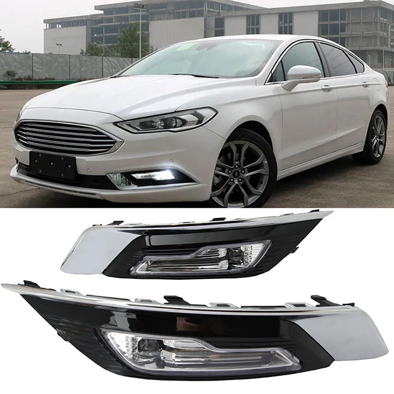 1 комплект для Ford Fusion Mondeo 2018 светодиодный DRL Противотуманные лампы дневного света