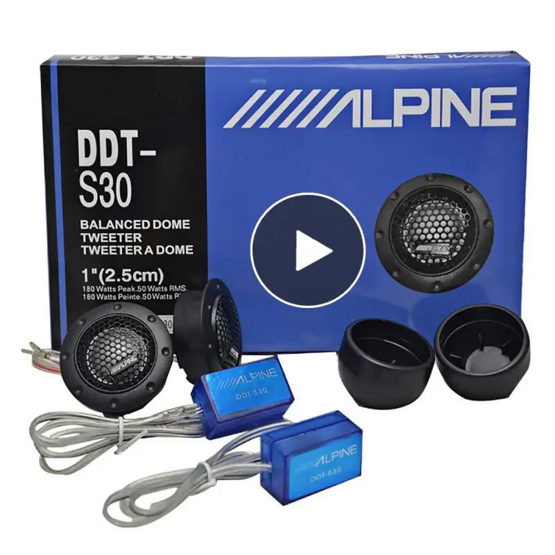 

Car Stereo Speakers 2X ALPINE DDT-S30 Music Soft Dome Balanced Car Tweeters 180W Car Audio Silk Film Speaker Boxes High-Pitched