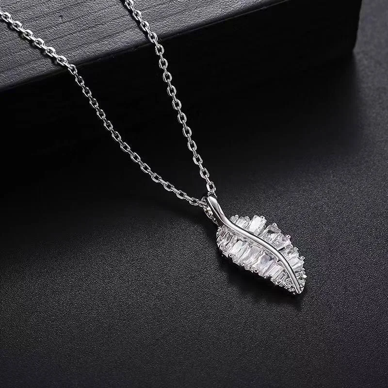 Be 8 Elegant Fashion Geometry AAA Cubic Zircon Leaf Shape Necklace Trendy Geometric Lariat for Women Wedding Gift N084 | Украшения и