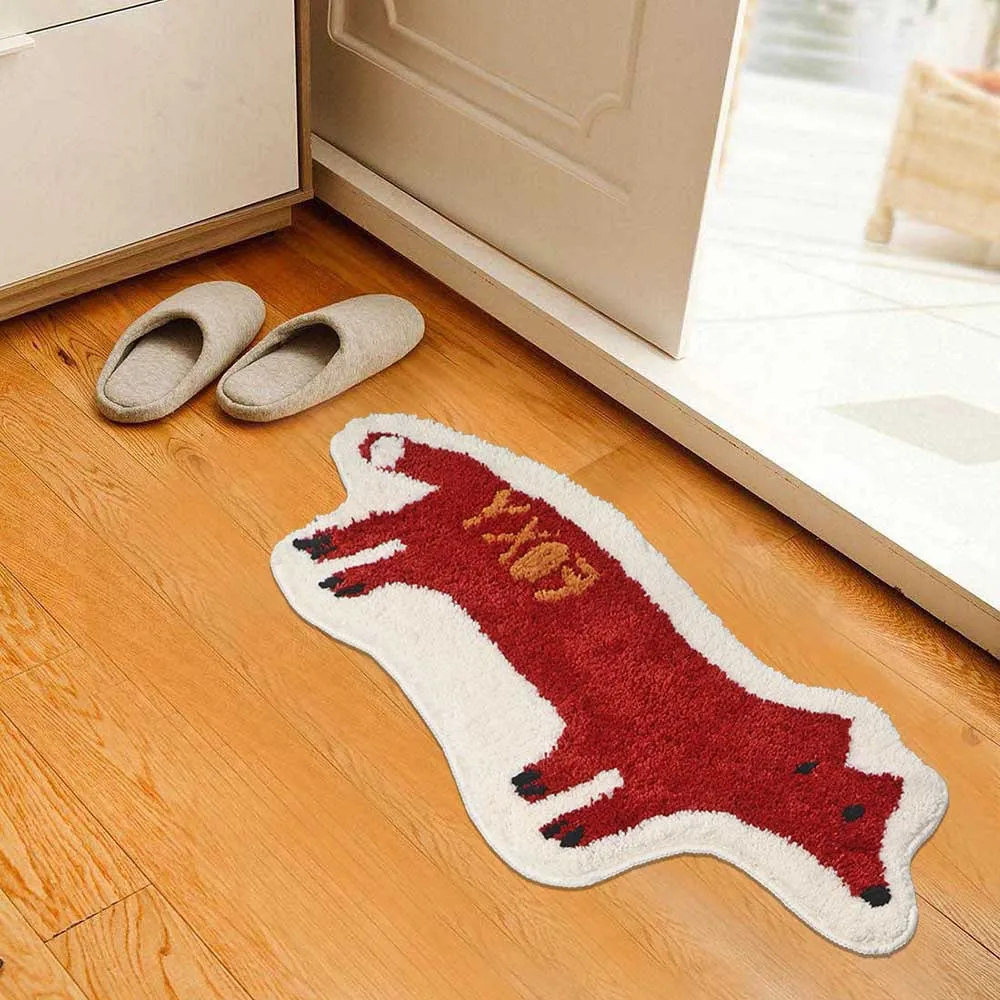 fox passion fruit printed kitchen mat absorption dirty proof carpet hallway doormat floor mat non slip water bathroom bedside free global shipping