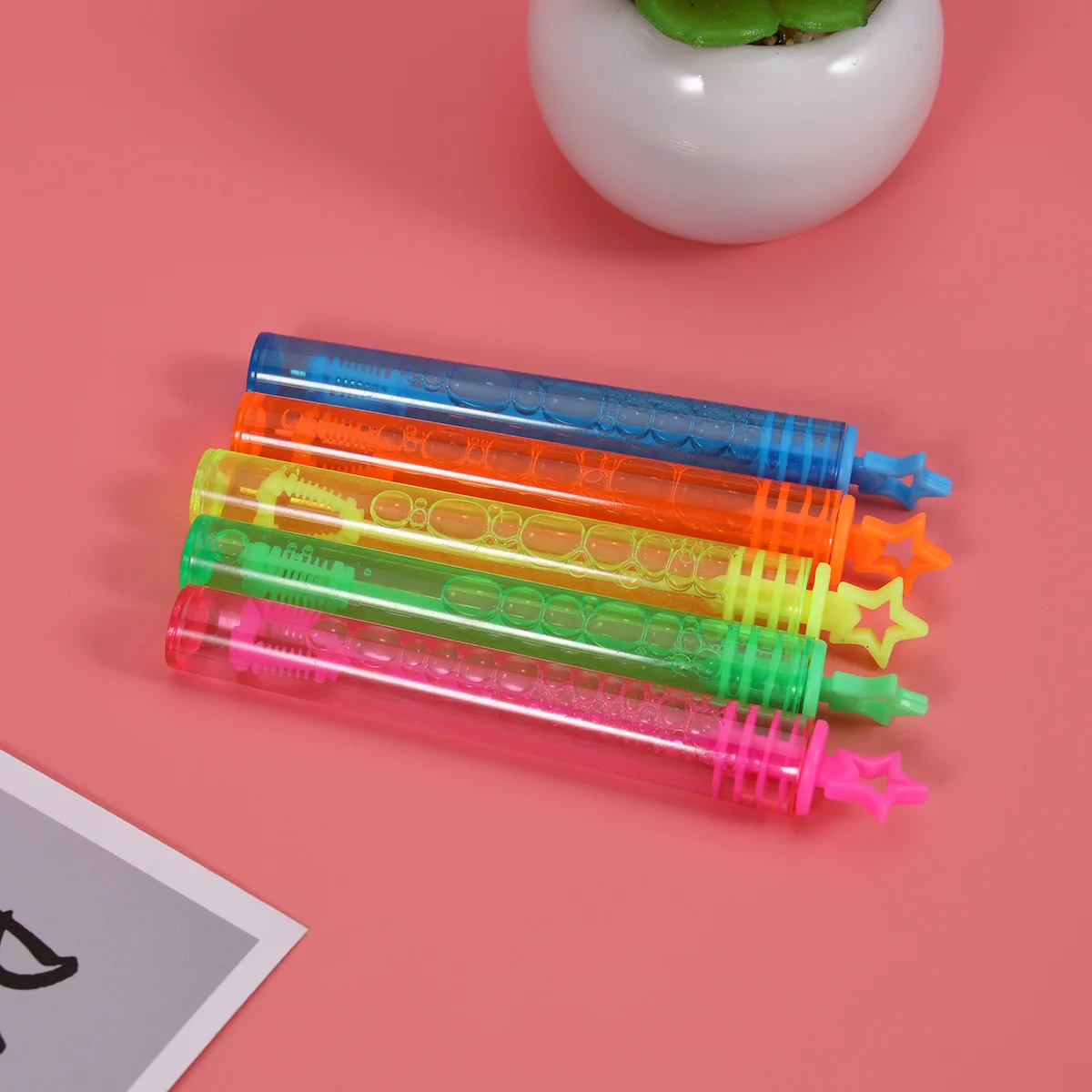 

20 Pcs Mini Bubble Wand Set Colorful Five-pointed Star Bubble Stick Party Favor Summer for Kids Party Celebration Birthday