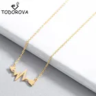 Todorova модное ожерелье со стрелой и сердцебиением для женщин, ювелирные изделия из нержавеющей стали, волнистое ожерелье, подвески ЭКГ, колье
