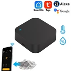 Смарт-пульт дистанционного управления Tuya Smart Life, WiFi, ИК, с датчиком температуры и влажности, Голосовое управление с Alexa и Google home