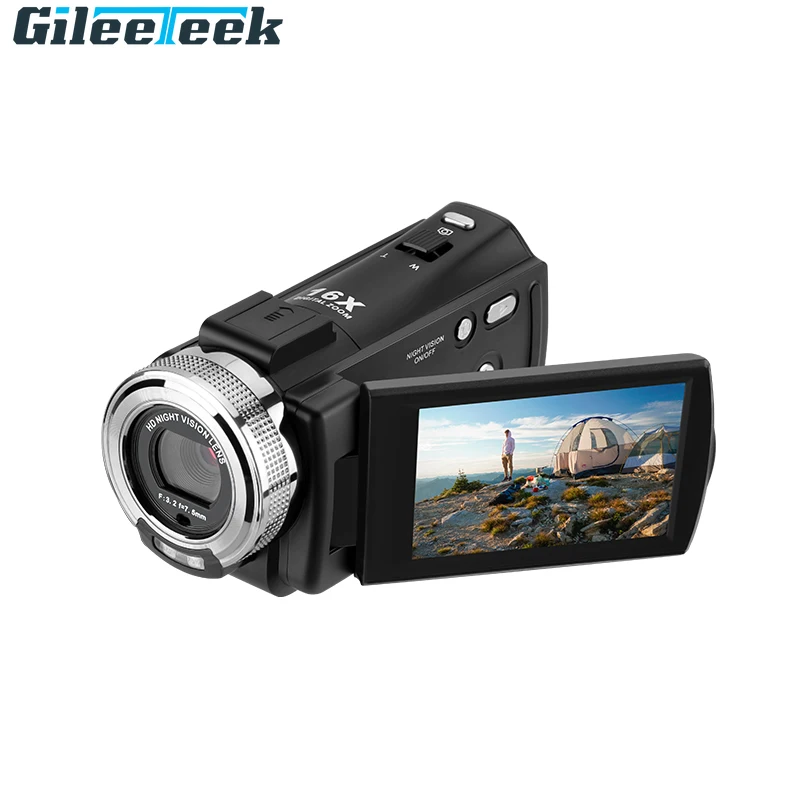 HDV-V12 цифровая камера 3,0 'вращающийся ЖК-дисплей 1080P Full HD с функцией ночного видения 16X цифровой зум запись CMOS