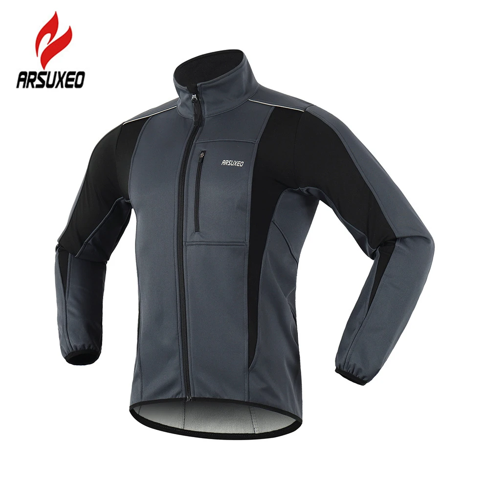 Куртка ARSUXEO Мужская для велоспорта теплая ветрозащитная водонепроницаемая