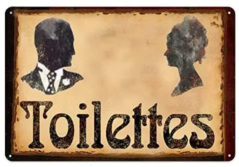 

Toilets Funny Poster Retro Painting Tin Sign for Street Garage Family Decoration Crafts Metal Tin Sign 8x12inch