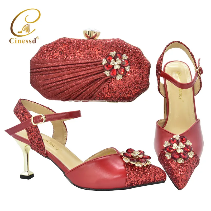 

Новинка, Лидер продаж, женские дизайнерские туфли в итальянском стиле с подходящими сумками, вечерняя обувь и сумка для африканских женщин