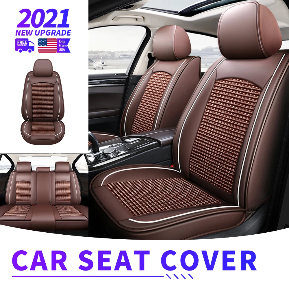 

For Leather Seat Covers Full Set Nissan Luxury Leather Car Seat Covers Front Rear Full Set 5 Seaters Ice Silk Fit For Summer